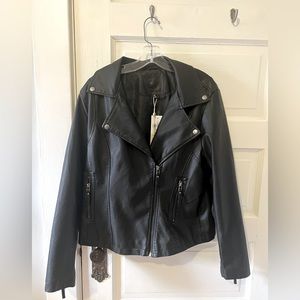 Faux black leather jacket